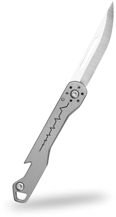 TIKIDESIGN TKK2 Mini couteau de poche en titane avec décapsuleur, mini couteau pliant EDC, couteau utilitaire pliable pour hommes, outil de poche EDC accessoire de camping pour l'extérieur