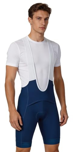 CEROTIPOLAR Men's Pee Opening Cycling Bibs Shorts Padded，Gravel Bike Biking bib Shorts Bicycle Shorts UPF50+ Navy Blue