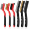 6Pcs Wire Brush Set, Stainless Steel/Brass/Nylon Brushes Paint Scrubbing Metal Rust Remover Brushes for Welding Slag Cleaning