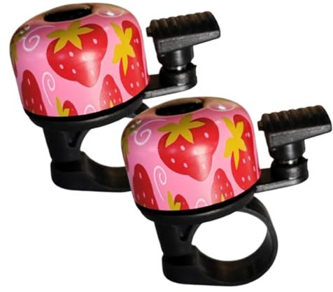 Klingel Kinderfahrrad, Fahrradklingel,2 Pack,Universell Lauter Klang, Klassische Retro Fahrradklingel Für Kinder Und Erwachsene, Für Rennrad, Mountainbike Und Roller,Erdbeer Muster