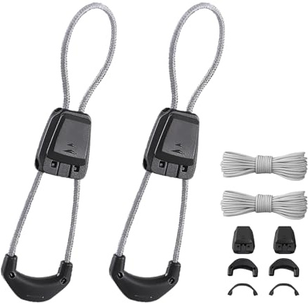 Kit de Cordones Finos Originales de 1/16 Pulgadas (1.5 mm), Sistema de Bloqueo Rápido, Repuesto Para la mayoría de las zapatillas deportivas y Botas de Esquí (Gris claro)