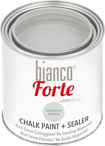 Bianco Forte - Dusty Grey - (250ml) All-in-One Chalk Paint & Sealer: Most Durable Furniture, Cabinet, Wall & Door Paint – Fast Drying, Interior/Exterior, Matte Finish, Easy Application