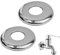 2 Pack 26mm G3/4 Chrome Shower Pipe Cover Round Escutcheon Plate Collars High Collar Steel Tap Hole Concealers for 26mm Diameter Pipe Bathroom & Kitchen (70mm OD, 8mm Height) Silver