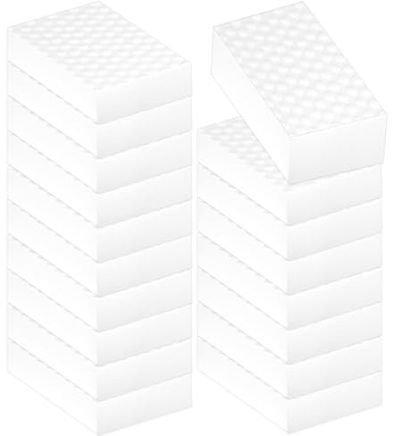 18 Pcs Magic Eraser Sponge for Cleaning, Reusable and Durable White Magic SpongeFoam,Multi-Purpose Washing Up Cleaning Scourers Sponge for Kitchen, Dish, Bathroom,Walls, Shoes