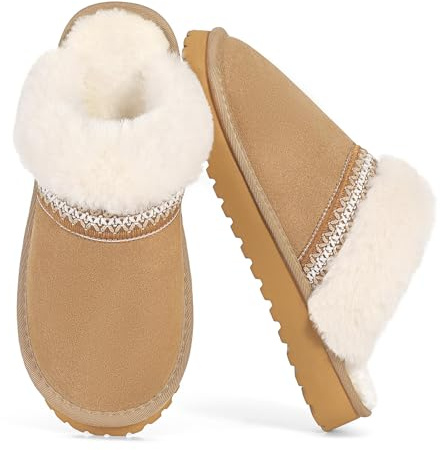 Mishansha Zapatillas de Estar por Casa Mujer Invierno Pantuflas Cálido Zapatillas Felpa Antideslizantes Interior y Exterior 38 EU
