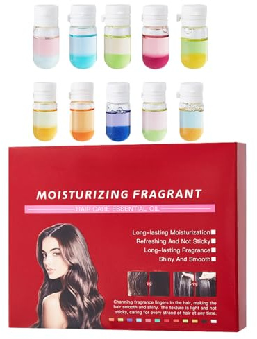 2-In-1 Hair Perfume & Hair Oil - 10 Pcs Mini Hair Perfume For Women - Hair Serum For Dry Damaged Hair - Long Lasting Moisturization And Fragrance Hair Care Gift Set For All Hair Types, Daily&Travel