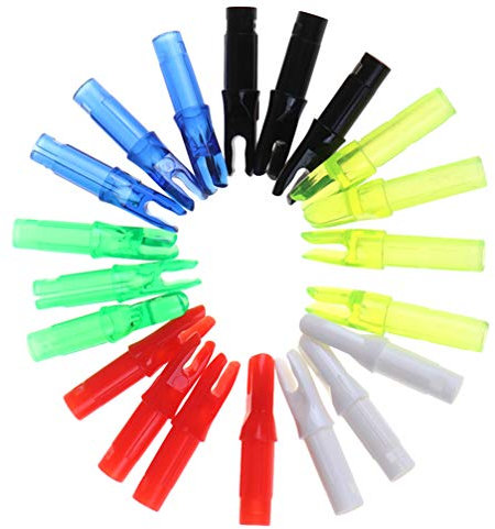 BESPORTBLE 20 Stück Bogenschießen Pfeile Nocken Kunststoffeinsatz Schwanz für Die Jagd Zielschießen 6. 2Mm (Gemischte Farbe)