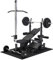 GORILLA SPORTS® Kraftstation - Hantelbank mit verstellbare Hantelablage, Latzugturm, Butterfly, Curlpult, Beincurler und 100 kg Hantelset - Trainingsbank, Fitnessstation, Trainingsstation
