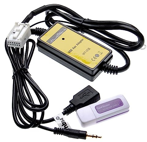 vhbw AUX USB Audio Adapter Kabel KFZ Radio kompatibel mit Audi BNS 5.0, Chorus 2+/3, Concert 2+/3, Navigation Plus 3, RNS-E Auto, Autoradio
