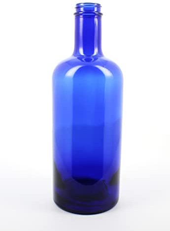 BELLEROFONTE Bottiglia modello GIN in Vetro Blu solarizzata per Acqua 750 ml con tappo