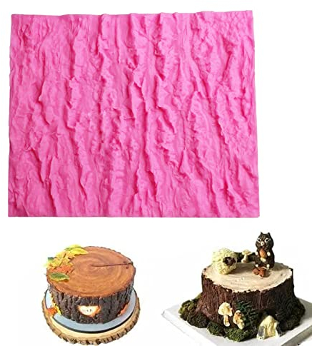 Stampi in Silicone con Corteccia di Albero, Stampo per Torta, Stampo da Zucchero a Corteccia, Utilizzata per la Decorazione Della Torta, Muffa in Rilievo Dello Zucchero Della Torta