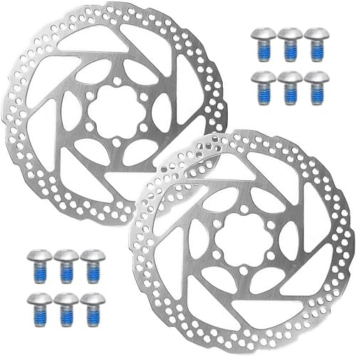 Lot de 2 disques de frein de vélo pour frein à disque Shimano SMRT 56 S 160 mm 6 trous pour BRM 485 standard avec 12 vis, 160 mm