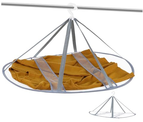 Warmhm Red de secado suspendida – Secador de ropa de malla, soporte de secado plano para ropa delicada, plegable y ligera, ideal para camping y hogar