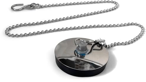 Bathroom Sink Plug Replacement, Drain Stopper for Bathroom Kitchen, Kitchen Sink Plug 4.5cm / 45mm with Stainless Steel chain