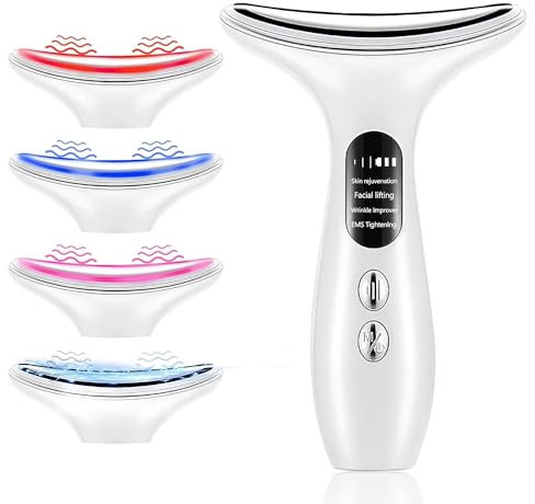 Face Massager 40-45 °C Anti-Wrinkle Facial Massager 4 in 1 Facial Lifting Device 4 Modes Face Sculptor EMS Microcurrent Massage Red Light Therapy Electric Skin Lift Neck Beauty Skin Tightening Machine