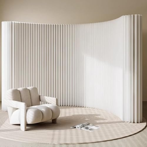 Cloison de séparation pliable et rétractable, paravent moderne, écran de confidentialité intérieur, cloison de séparation murale autoportante en papier,White-4x1.8m/13.12x5.91FT