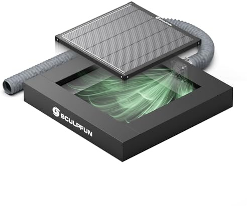 SCULPFUN H5 Tavolo da taglio laser con struttura a nido d'api, 650 × 650 mm di estrazione fumi e design anti-sag per S9 S10 S30 PRO Ultra SF A9 40W macchina per incisione laser