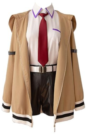MaYng Anime Makise Kurisu - Costume da donna per cosplay, uniforme di Halloween, colore marrone, set completo (donna-L)