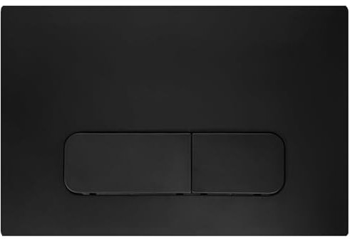 AQUAUNO Drückerplatte WC schwarz matt – WC Betätigungsplatte aus Kunststoff für 2-Mengen-Spülung, Wasser sparende Spültaste, kompatibel mit Geberit Sigma