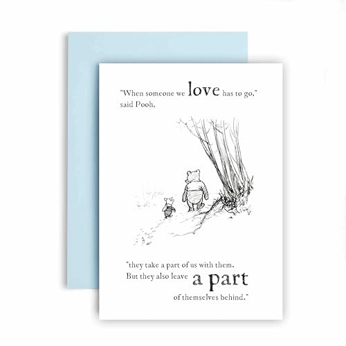 Huxters Sympathy Card – Pooh and Piglet Loss and Remembrance – They Take a Part of Us – Sorry for Your Loss, Thinking of You, Condolences (Part of Us)