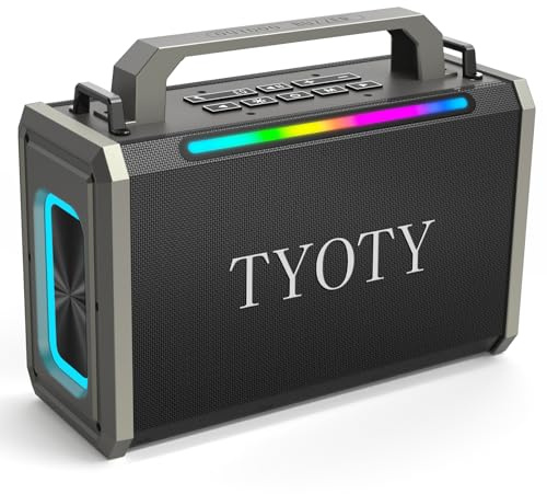 Altavoz Bluetooth portátil de 80W, sonido estéreo inalámbrico para exteriores, graves profundos, altavoces grandes, potentes e impermeables IPX5 para fiestas en casa con luces LED de colores, TWS, EQ