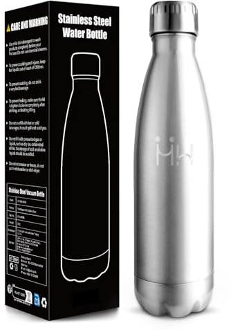 Baramumu Borraccia 750 ml, 18/8 Acciaio Inox, Borraccia Termica, Riutilizzabile, Borracce Termiche, a Prova di Perdita, Bottiglia acqua per Sport, Yoga, Palestra, Ufficio, Acciaio Inossidabile