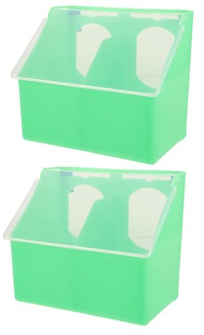COOPHYA Comedero para Palomas con Tapa y Doble Orificio, Fácil de Colgar y Limpiar, Caja de Abs para Espacios Exteriores, Paquete de 2 Unidades Adecuado para Criadores de Palomas