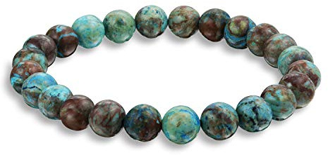 Bling Jewelry Natural Multi Color Semi Precious Gemstone Round Bead 8 MM Strand Stackable Stretch Armband för dam Män Tonåring Unisex, One Size, Ädelsten, Jasper