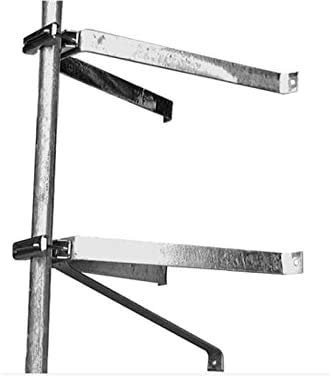 HD4K Paire D'ETRIERS Fixation Murale en U pour MÂT DÉPORT 50 CM Mat ANTENNE TNT Parabole