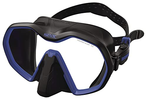 Seac Icona, maschera monolente Made in Italy per la subacquea realizzata con tecnologia frameless e facciale sovrastampato,nero/violet, standard