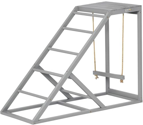 PawHut Chicken Activity Play Set Swing Climbing Frame Grey