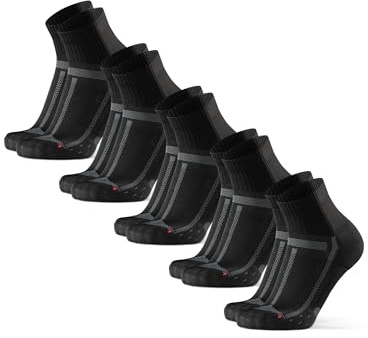DANISH ENDURANCE Chaussettes de Running, Lot de 3 ou 5, Noir/Gris, 39-42