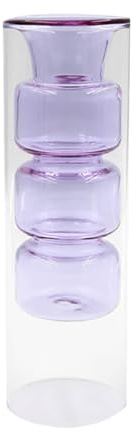 PRETYZOOM Double Layer Glass Tube Vase Lavender Hydroponic Use