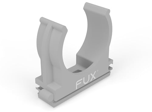 FUX 10 Pcs. Clips de Fixation de Tuyau 50mm - Gris, collier tuyau attache tuyau - Clip Cable (50mm)