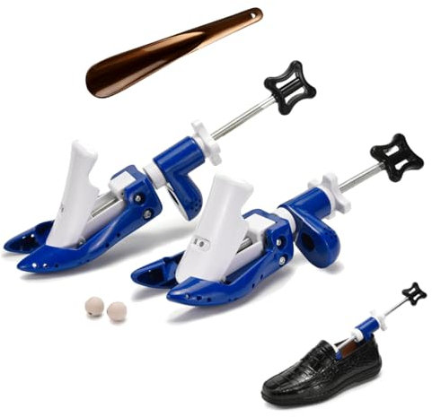 Wailicop 2 Pcs Embauchoirs à Chaussures, Réglable Agrandisseur Chaussure, Embauchoirs Plastique avec Métal Arbre de Chaussure Avec Corne De Chaussure, 40-47