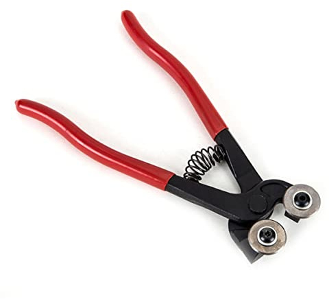 LOORGVEL Pinza Tagliapiastrelle in Acciaio Inox Resistente con Testa Doppia Rotonda e Piastrelle Impugnatura Antiscivolo Ergonomica Strumento Manuale per da Te e Decorazioni
