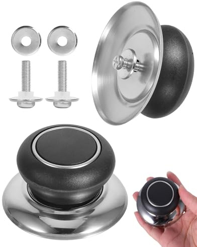 WINXMIN Boutons de Couvercles de Pot Poignée Couvercle en Verre Bouton Couvercle Casserole Bouton Rechange Anti-brûlure Poignée Couvercle Cuisine Universelle pour Couvercle Casserole(Acier inoxydable)