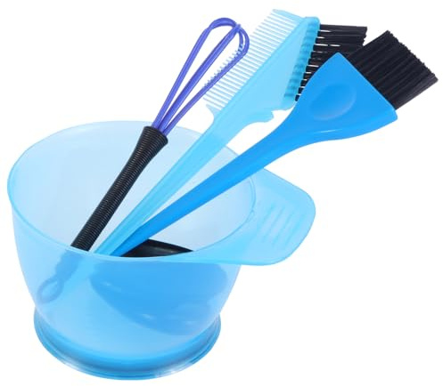 ifundom Kit de Tinte Cabello Portátil de 5 Piezas Azul, Herramientas de Plástico Lavables para Teñir Cabello en Salón y Uso DIY