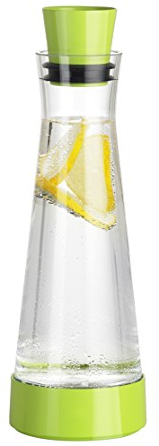 Tefal Flow Slim Friends Carafe à décanter et à Eau avec Fond rafraîchissant et Couvercle Anti-Goutte Vert 1 l
