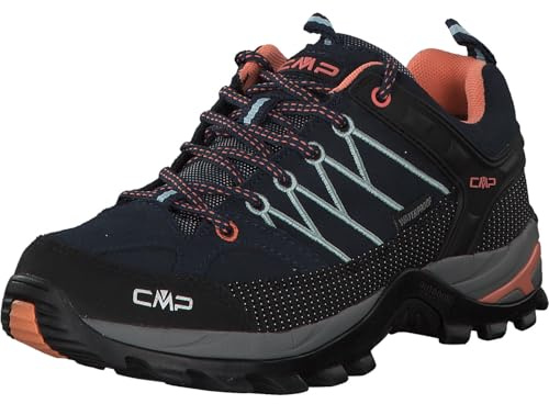 CMP Rigel Low Wmn Trekking Shoes Wp, Scarpe da trekking Donna, B.Blue-Giada-Peach, 40 EU