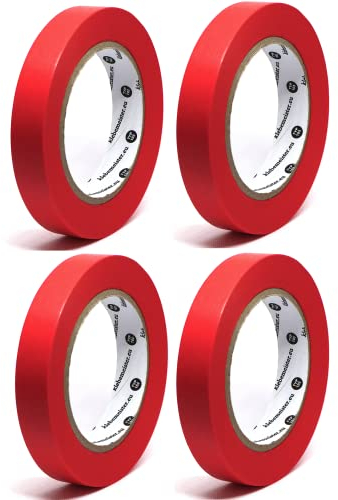 klebemeister 4x Rollen 19mm STRONG ULTRA SCHARF Rot Goldband Premium Abklebeband Malerband, Marke