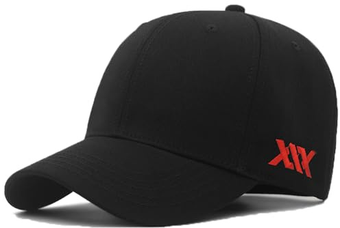 Big Head Baseball Caps for Men Oversize XXL Large Head Hat Plus Size Cap Adjustable Adjustable, 22.5-25.5 Black