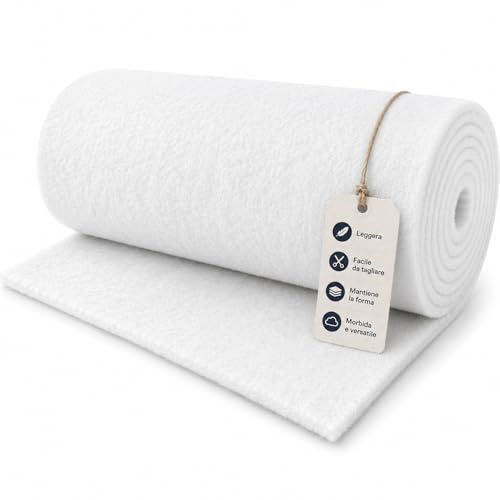JPstraps Ouate matelassée au mètre (160 cm de large, 250 g/m²) – 100% polyester microfibre nappa pour rembourrage, vêtements, coussins et couettes (Blanc 250 g/m², 100 cm x 160 cm)