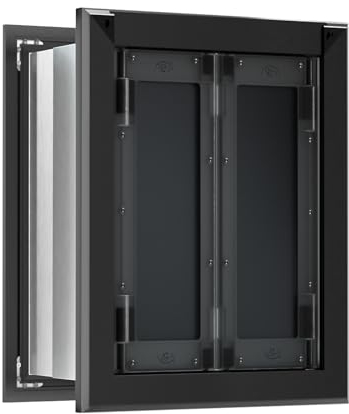 ALUMANI Große Hundetür für die Wand, robuste Hundetür mit Aluminiumrahmen und Teleskop-Tunnel, Haustiertür für die Wand mit Magnetklappen-Design und zwei verschiebbaren Verschlusspaneelen, bis zu 54