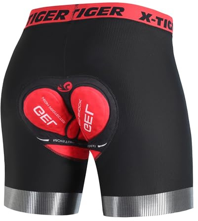 X-TIGER Short Cycliste Homme avec 5D Padded Short VTT Cyclisme Shorts Velo 5D Coussin Fast Drying Cuissard VTT Homme