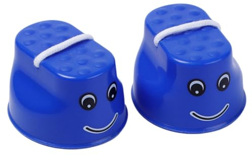 Wedhapy Kunststoff-Spazierstelzen für Kinder Spring- und Gleichgewichtstraining Spielzeug-Plattform Topfstelzen 2 Stück Blau