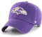 '47 NFL Baltimore Ravens Clean Up Unisex-Baseballkappe, Verstellbarer Riemenverschluss, Einheitsgröße, Team Logo, Farbe Lila
