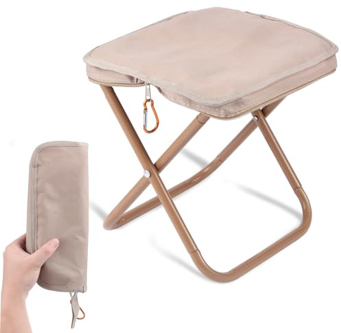 MmmLucipor Pequeño Taburete Plegable Portátil Mini Camping Banqueta Plegable para Exterior, para Exterior Camping Pesca Senderismo Acampada Barbacoa Picnic Viaje
