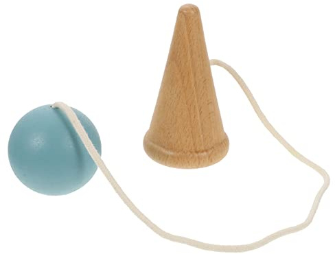 CVUTOVO Juguete Kendama de Madera Azul para Niños Coordinación Mano-Ojo, Resistente al Desgaste y Molienda Suave sin Dañar Manos, Adecuado para Ejercitar Habilidades