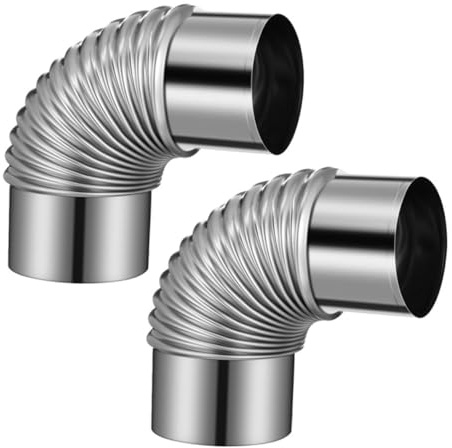 iplusmile 2pièces Tuyau De Poêle Coudé à Degrés De Acier Inoxydable Pour Conduit De Ventilation Résistant Chaleur